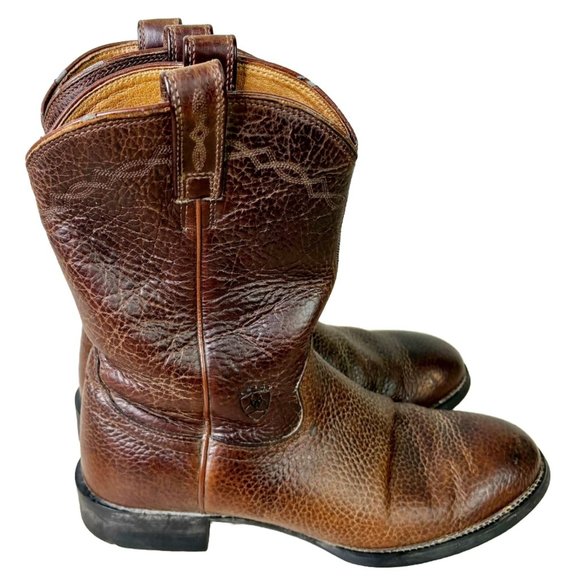 Ariat Men\'s 9.5D #35524 Men\'s Brown Bullhide Leather Boots GUC main image 6